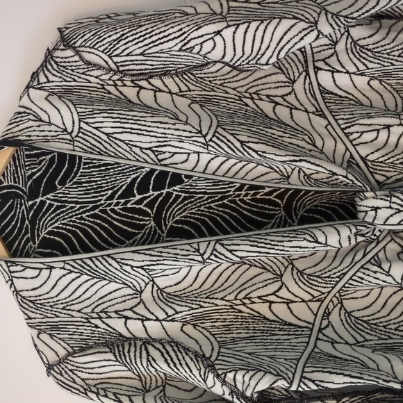 Dana Buchman cotton reversible boho open front cardigan blazer toe front - Picture 7 of 9